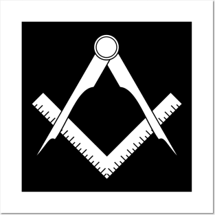 Masonic compasses with square Posters and Art